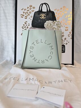 Stella McCartney Mint Perforated Logo Tote Nwt